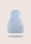 Soft merino and cashmere baby blue beanie for winter