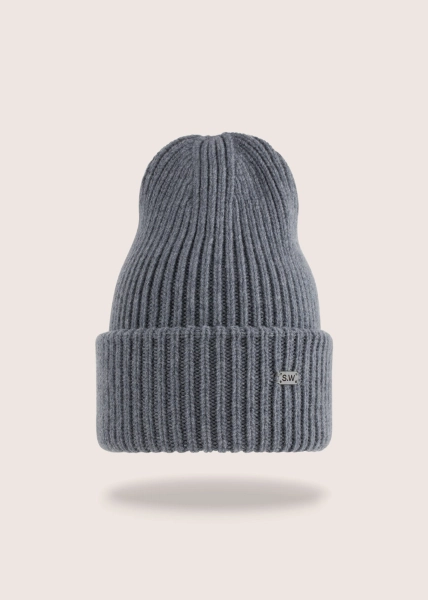 BEANIE GREY cashmere and merino wool hat