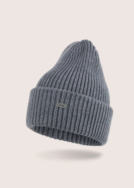 BEANIE GREY cashmere and merino wool hat
