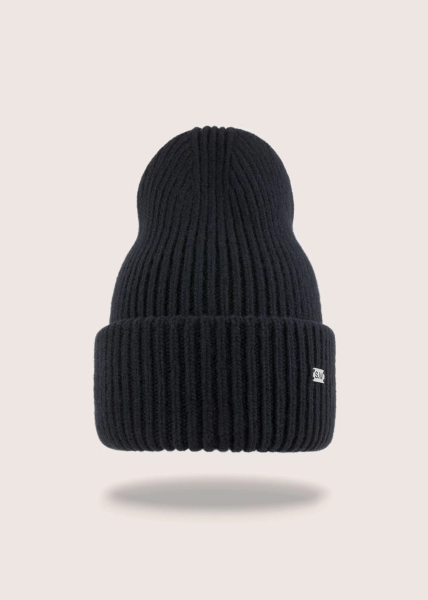 Czapka BEANIE BLACK z wełny z merynosów i kaszmiru