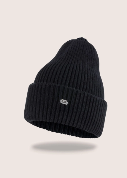 Czapka BEANIE BLACK z wełny z merynosów i kaszmiru