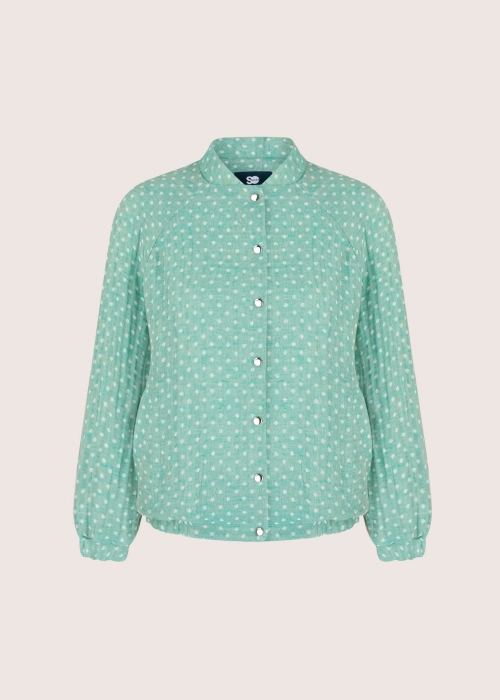 WIND LINEN minty dot - lniana bomberka pastelowa mięta