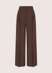 IAN trousers with JANE vest in dark-chocolate wool, front view