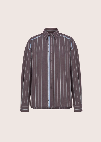 HUDSON boxy organic cotton striped shirt