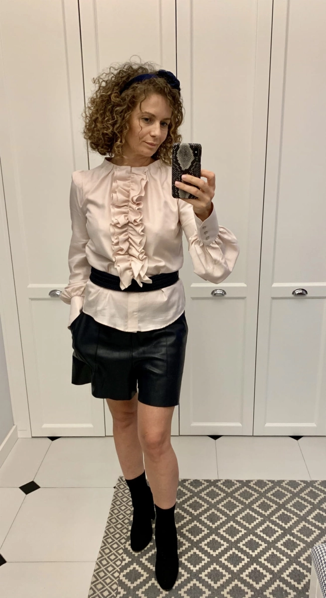 NOLITA baby pink bluzka z żabotem