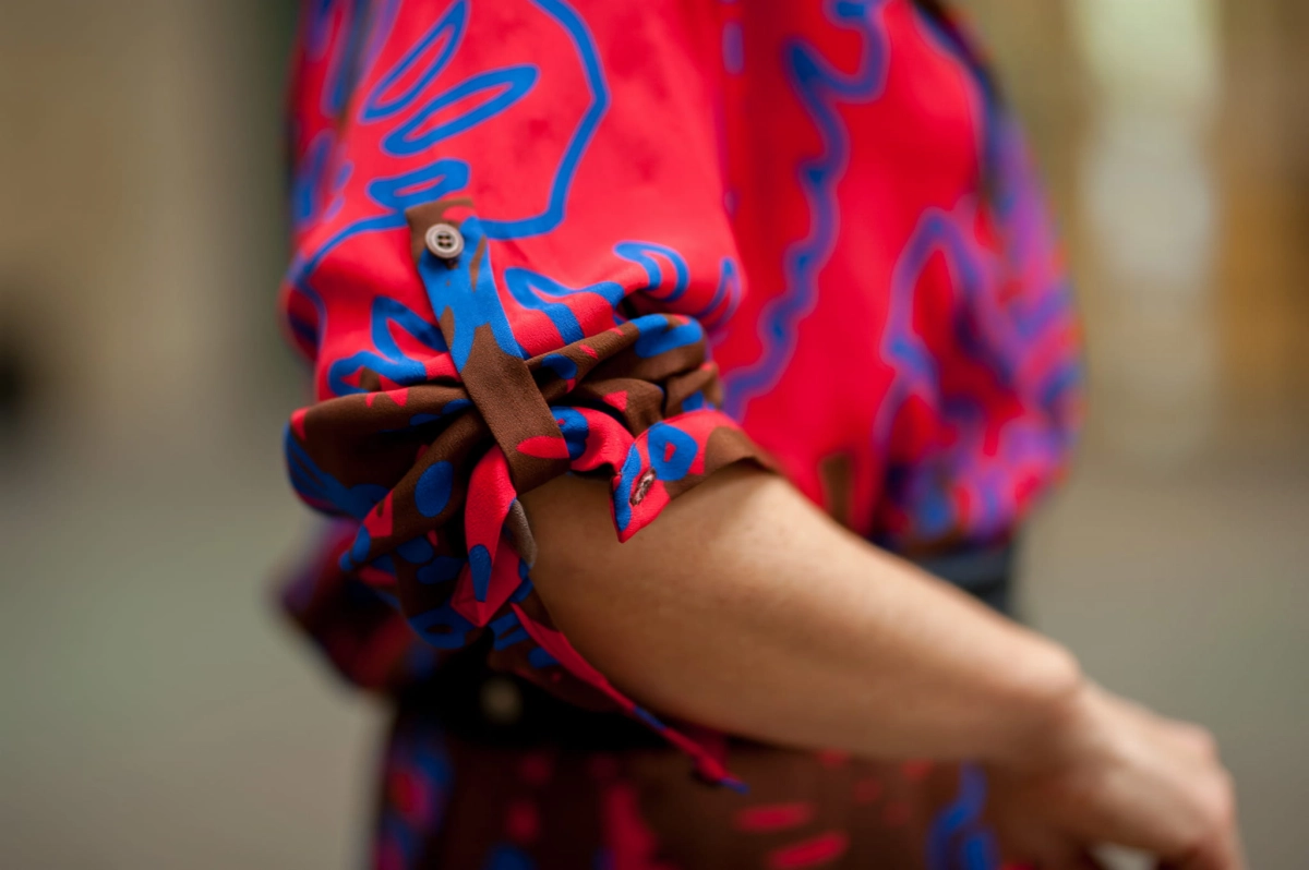 STUDIO 54 red&cobalt medley long dress