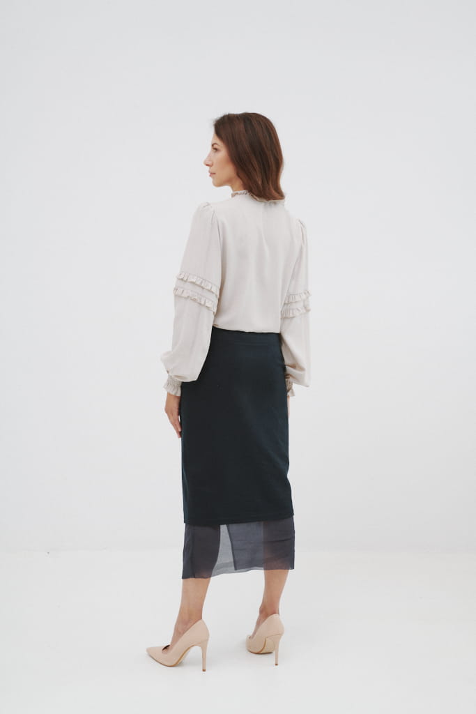 HELENA DEEP BLUE  ołówkowa spódnica midi