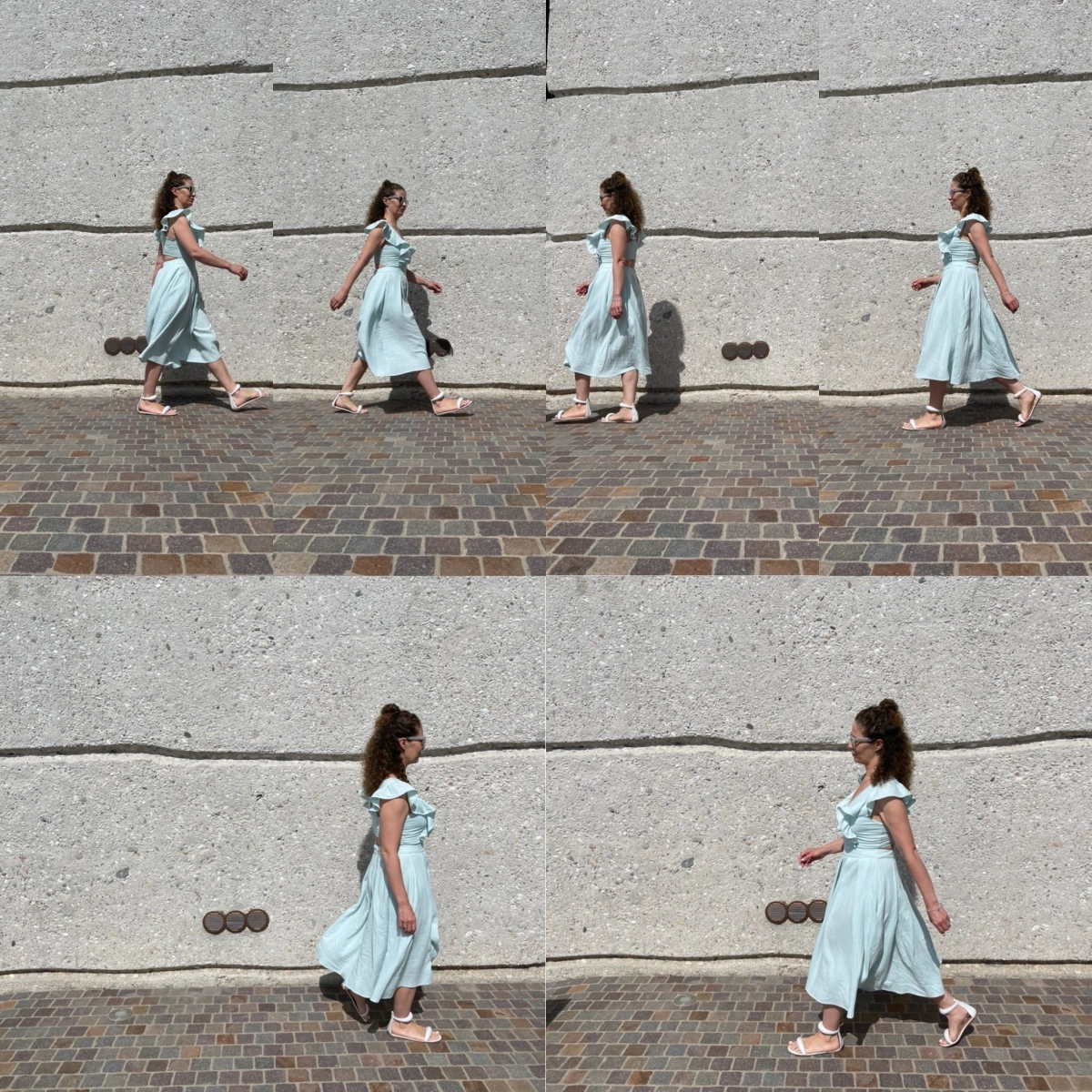 ROOFTOP MINT MUSLIN open back midi summer dress 