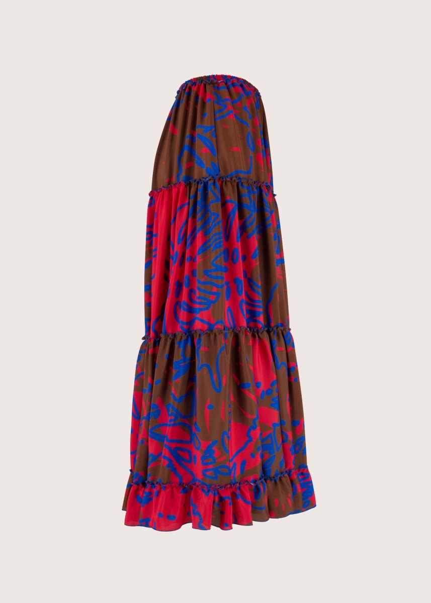 CENTRAL PARK red & cobalt medley spódnica maxi