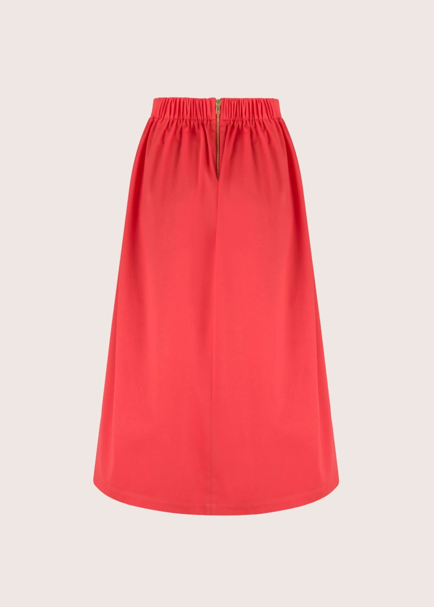 CHARLOTTE coral 7/8 cotton skirt