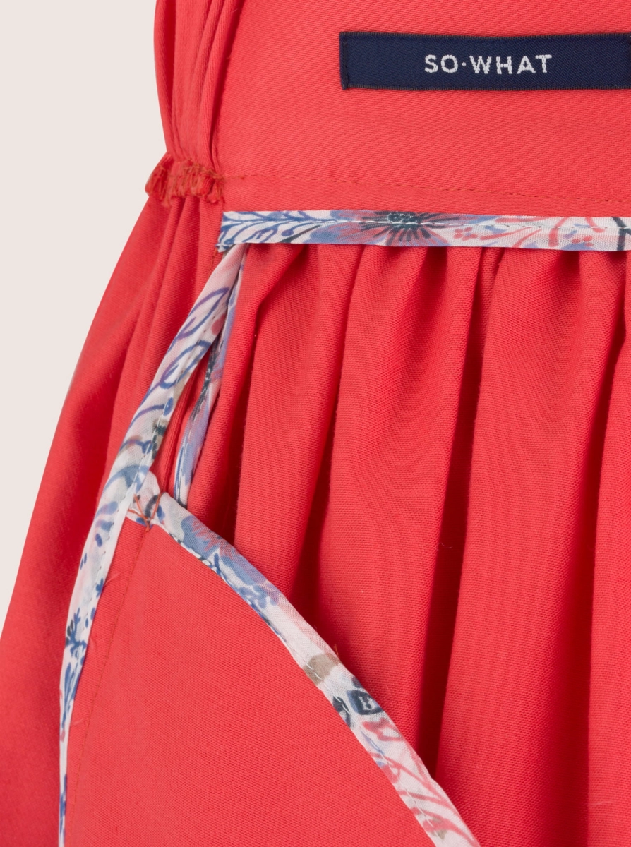 CHARLOTTE coral 7/8 cotton skirt