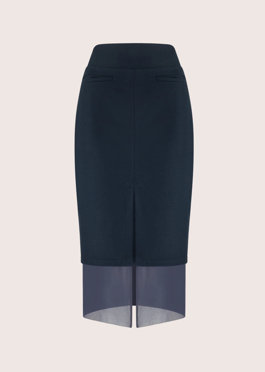 HELENA DEEP BLUE  ołówkowa spódnica midi