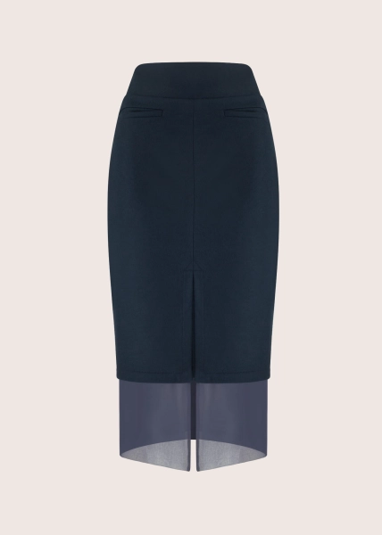 HELENA DEEP BLUE  ołówkowa spódnica midi