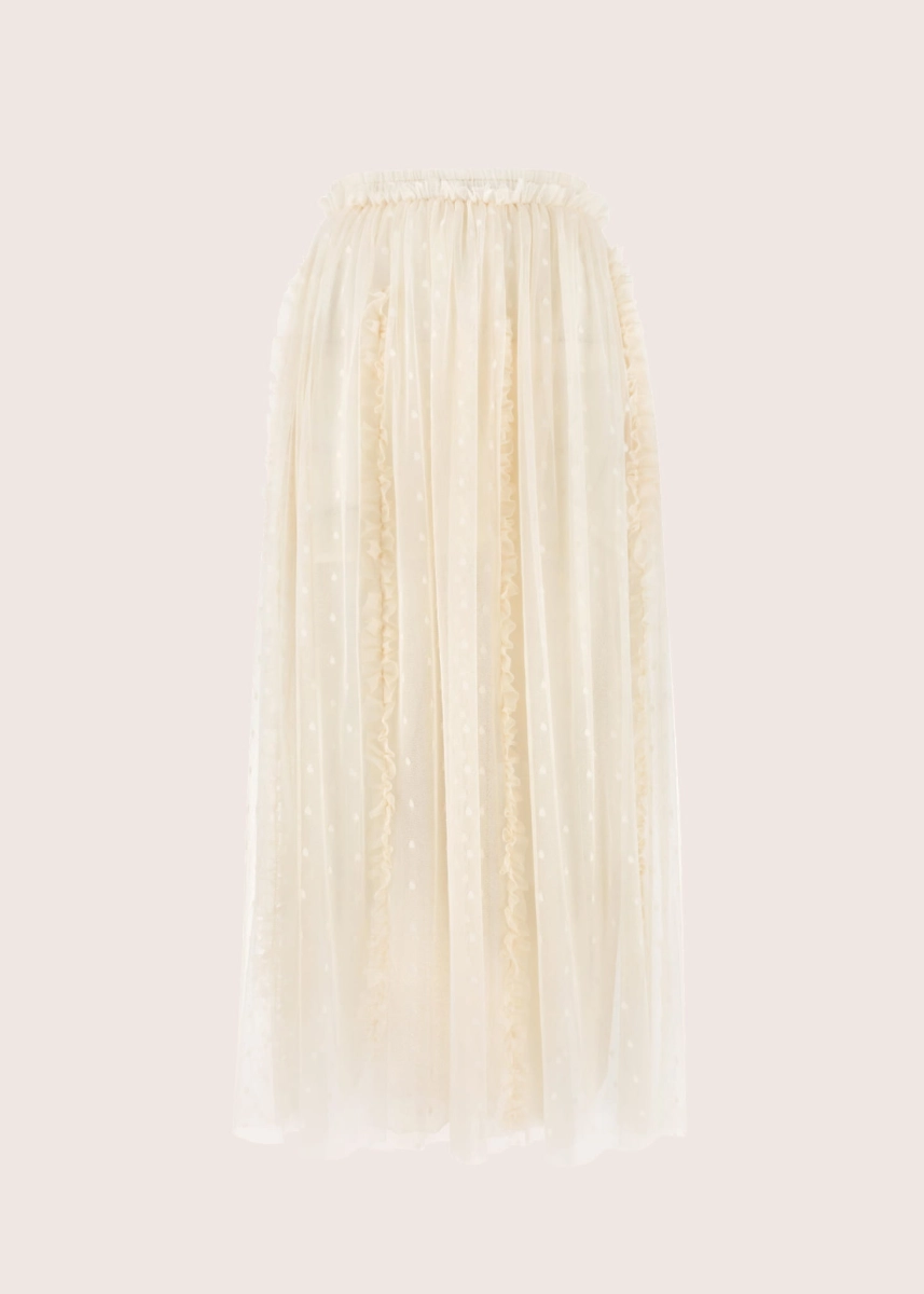 SOHO  vanilla dot sheer skirt