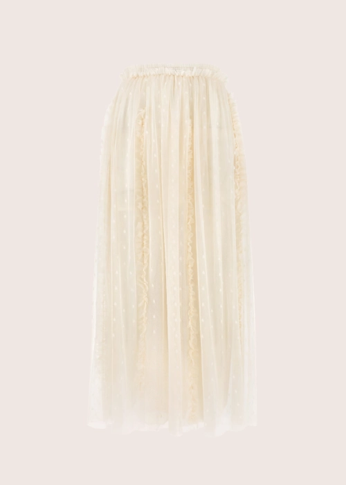 SOHO  vanilla dot sheer skirt
