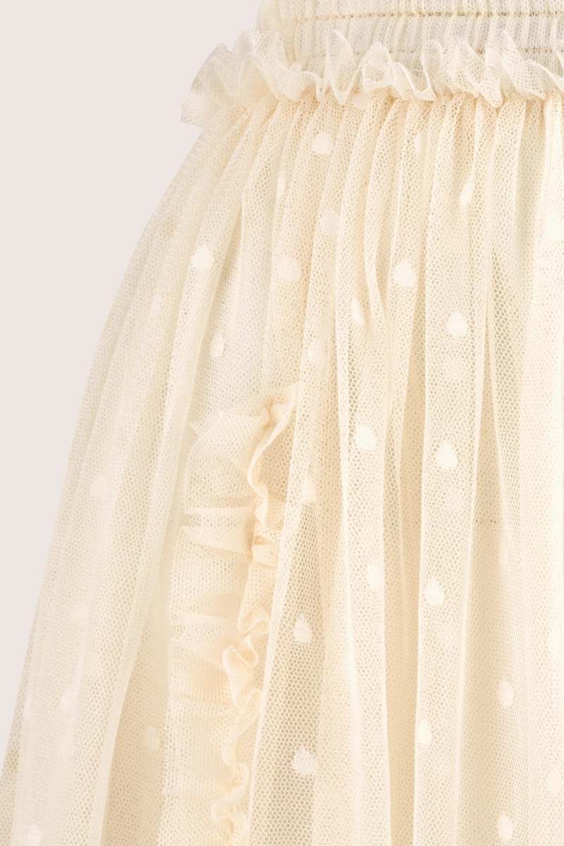 SOHO  vanilla dot sheer skirt