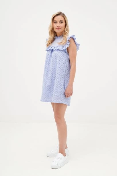 BOOkMARC lilac cotton embroided dress