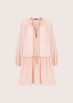 HAMPTONS PINK obszerna sukienka z bawełnianego muślinu