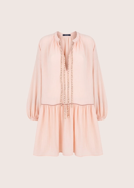 HAMPTONS PINK obszerna sukienka z bawełnianego muślinu