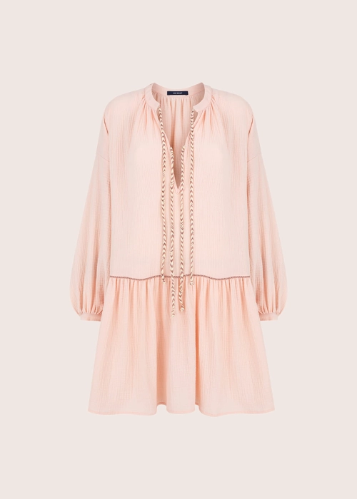 HAMPTONS PINK obszerna sukienka z bawełnianego muślinu