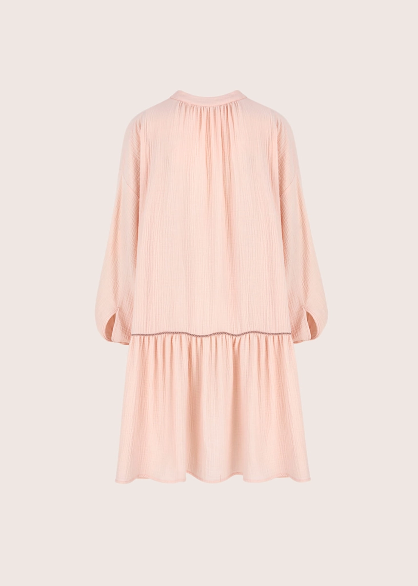 HAMPTONS PINK obszerna sukienka z bawełnianego muślinu