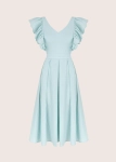 ROOFTOP MINT MUSLIN open back midi summer dress 