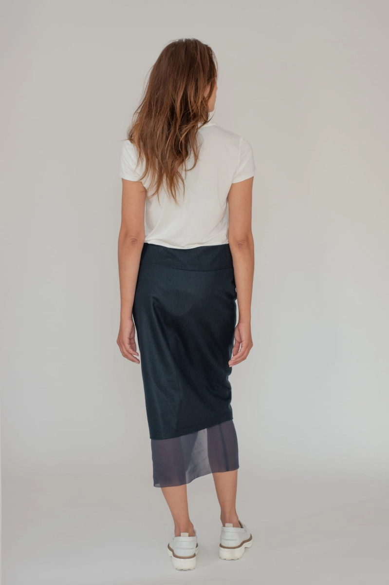 HELENA DEEP BLUE  ołówkowa spódnica midi