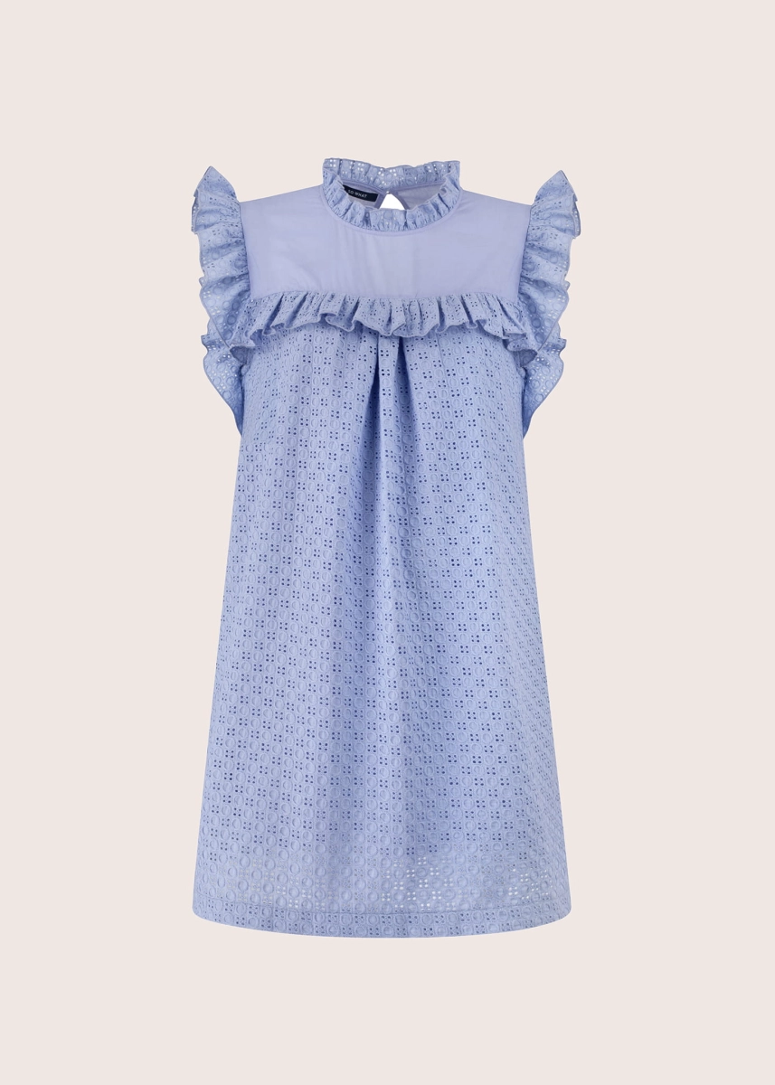 BOOkMARC lilac cotton embroided dress