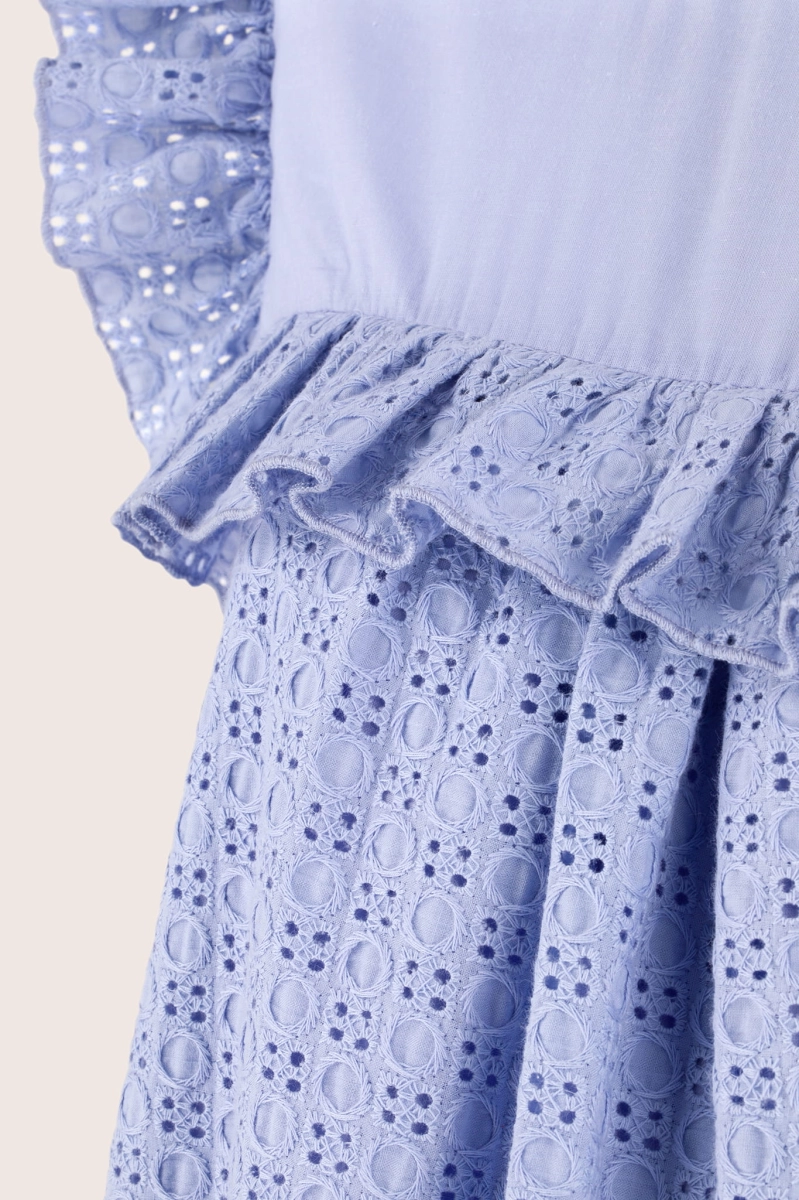 BOOkMARC lilac cotton embroided dress