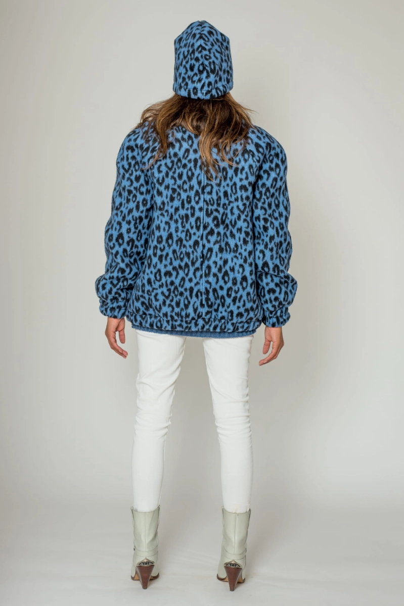GISELE wełniana bomberka leopard print