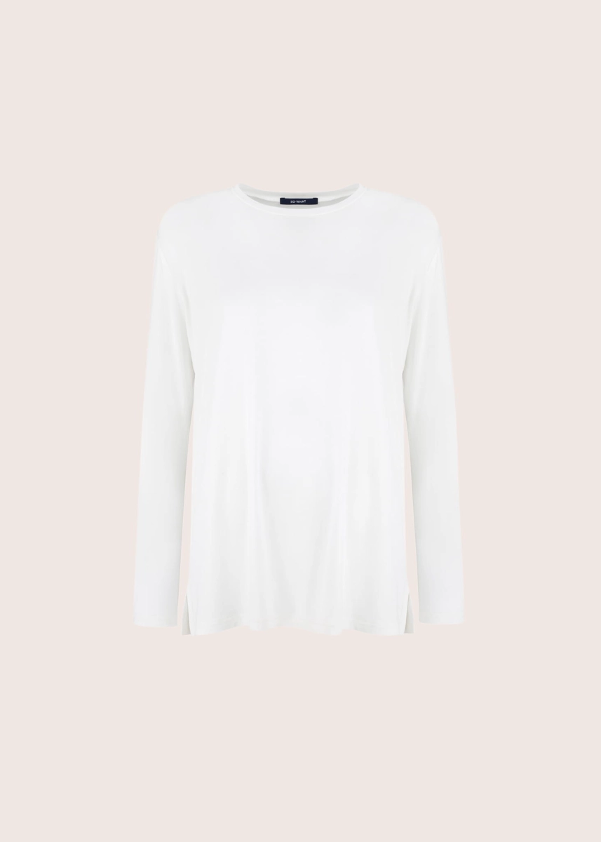 BASIC LONG white round neck