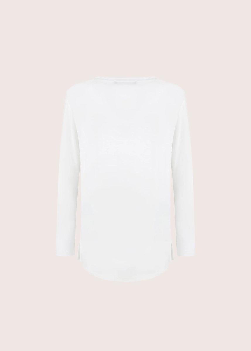 BASIC LONG white round neck