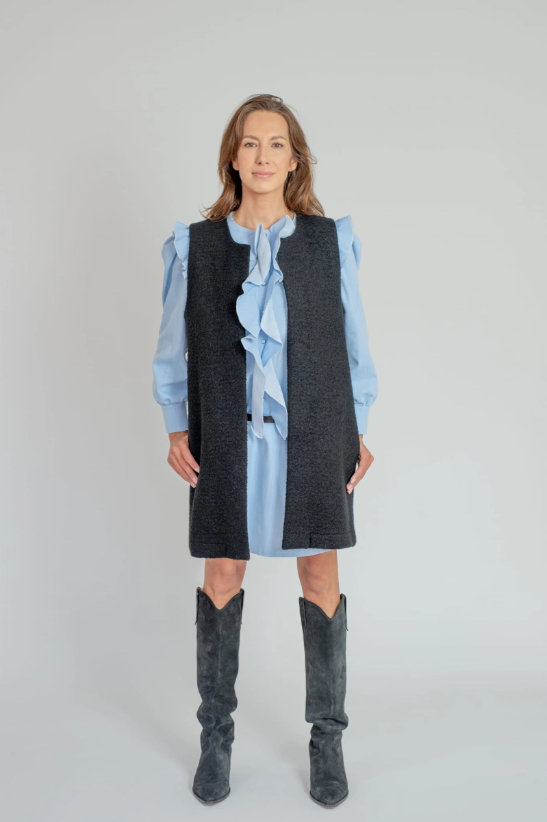 KATE back to black kamizelka z wełny i jedwabiu