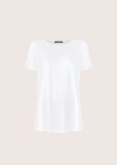 BASIC SHORT biały T-shirt z okrągłym dekoltem