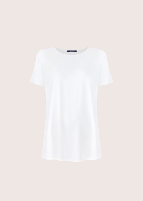 BASIC SHORT biały T-shirt z okrągłym dekoltem