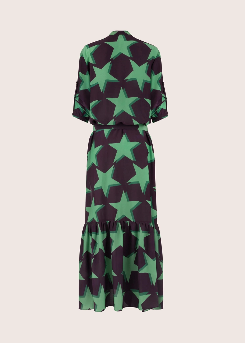 STUDIO 54 stars long silk dress