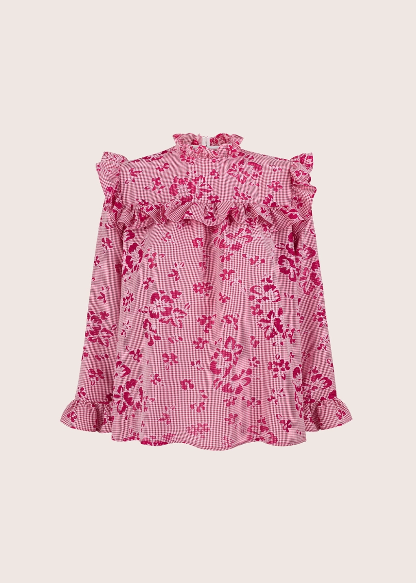 BOOKMARC peony bawełniana bluzka z ażurowym haftem