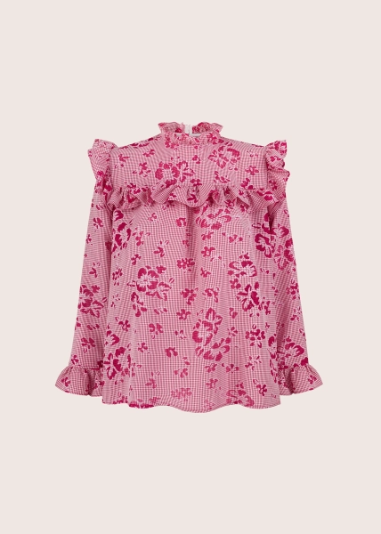 BOOKMARC peony bawełniana bluzka z ażurowym haftem