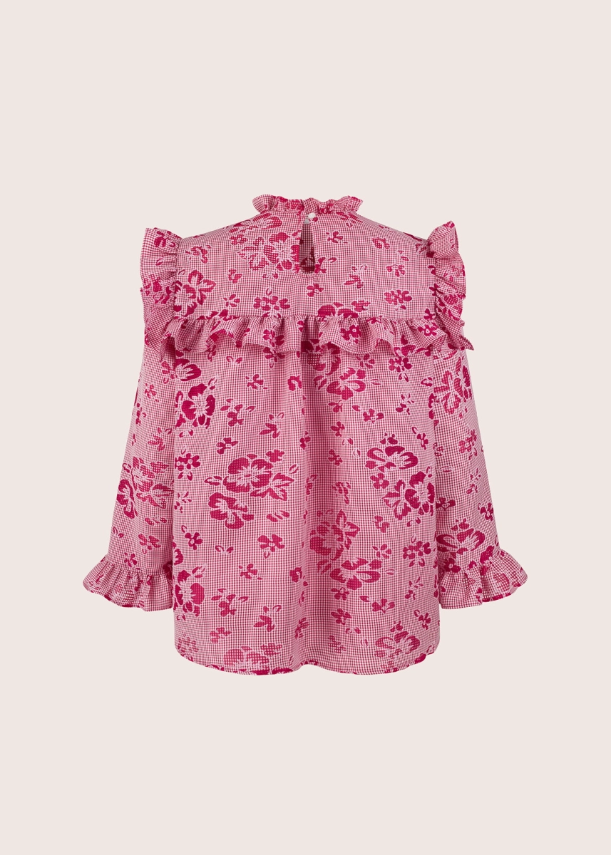 BOOKMARC peony bawełniana bluzka z ażurowym haftem