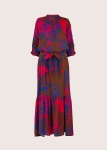STUDIO 54 red&cobalt medley long dress