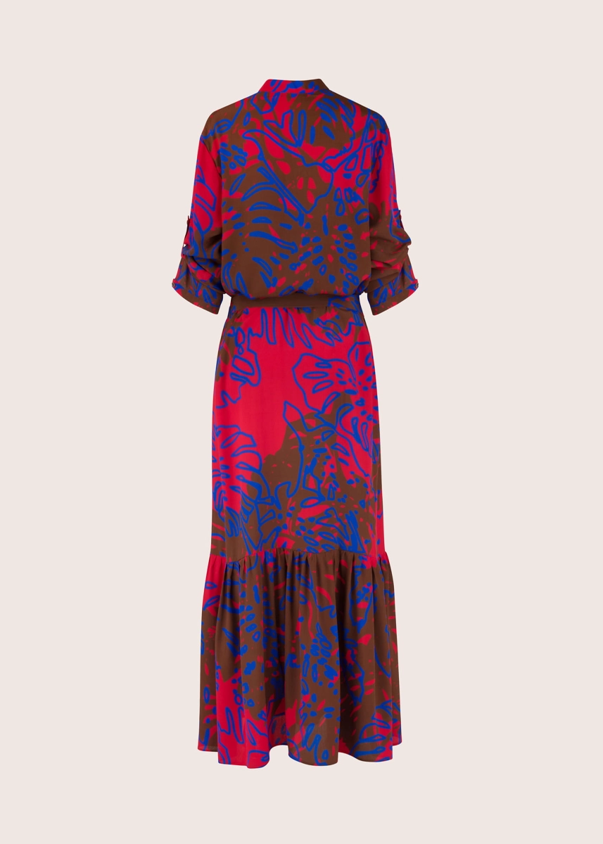 STUDIO 54 red&cobalt medley long dress