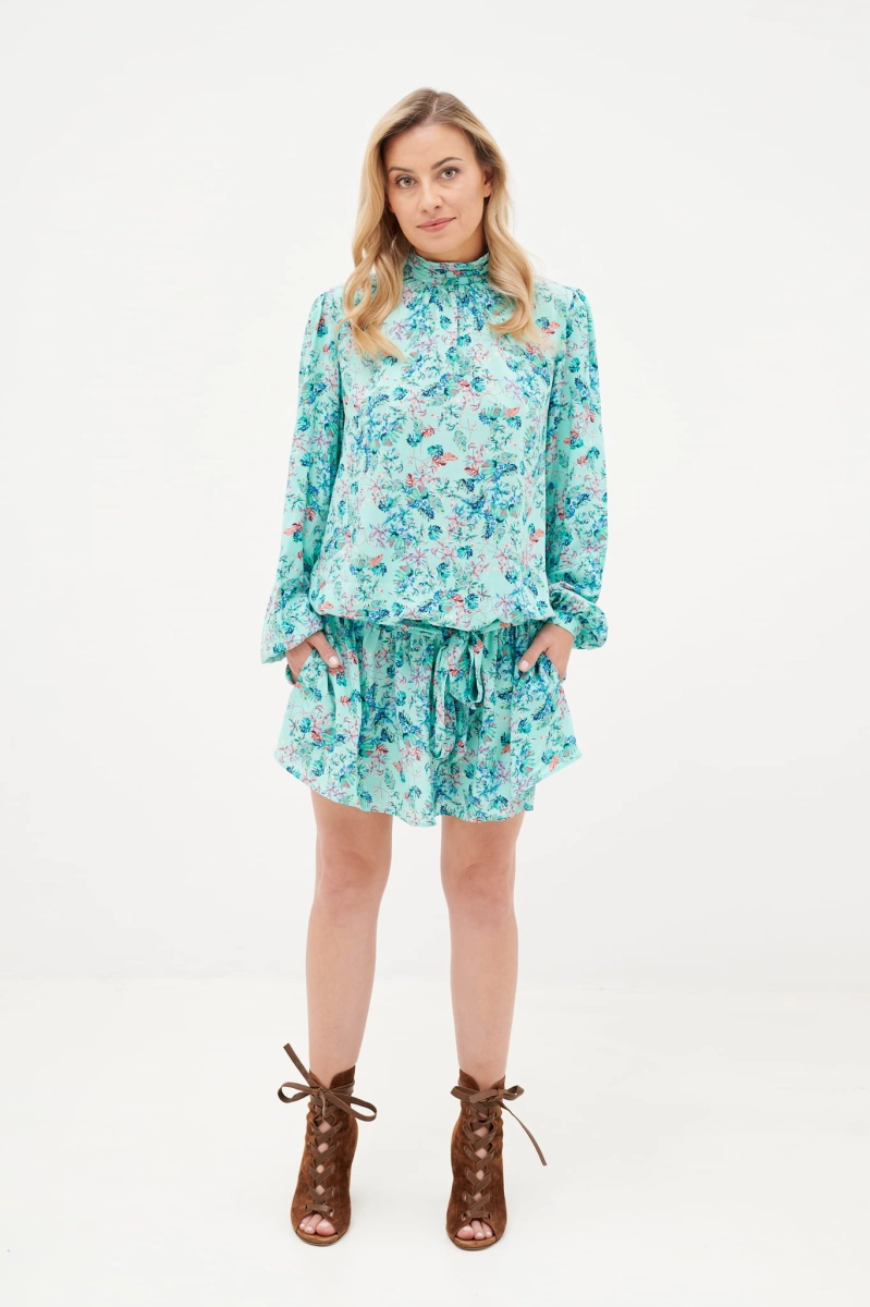 CARRIE summer mint sukienka w kwiatowy print