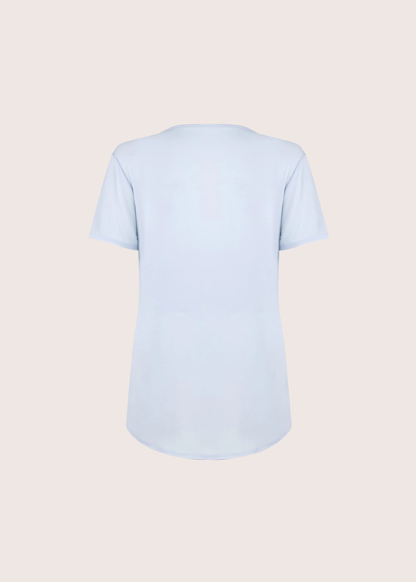 BASIC SHORT baby blue T-shirt V neck 