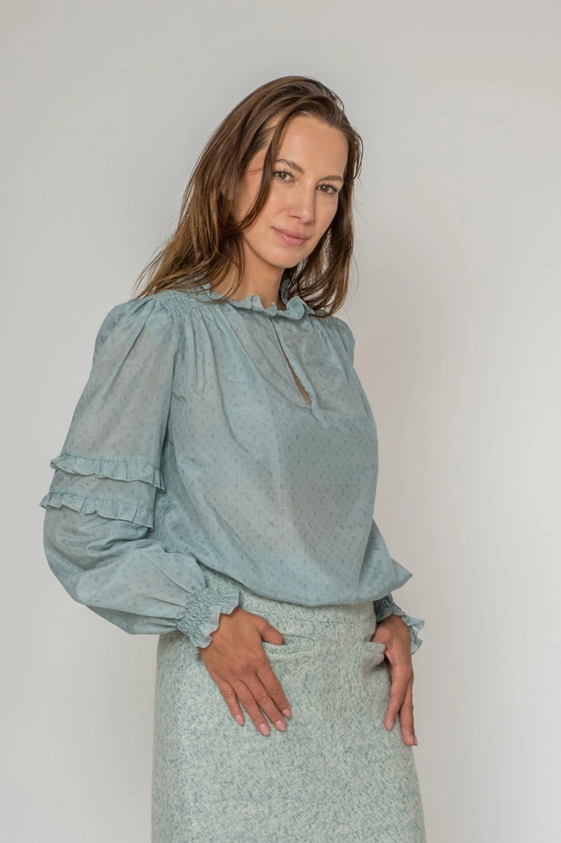 ELLE mintgrey jedwabna bluzka