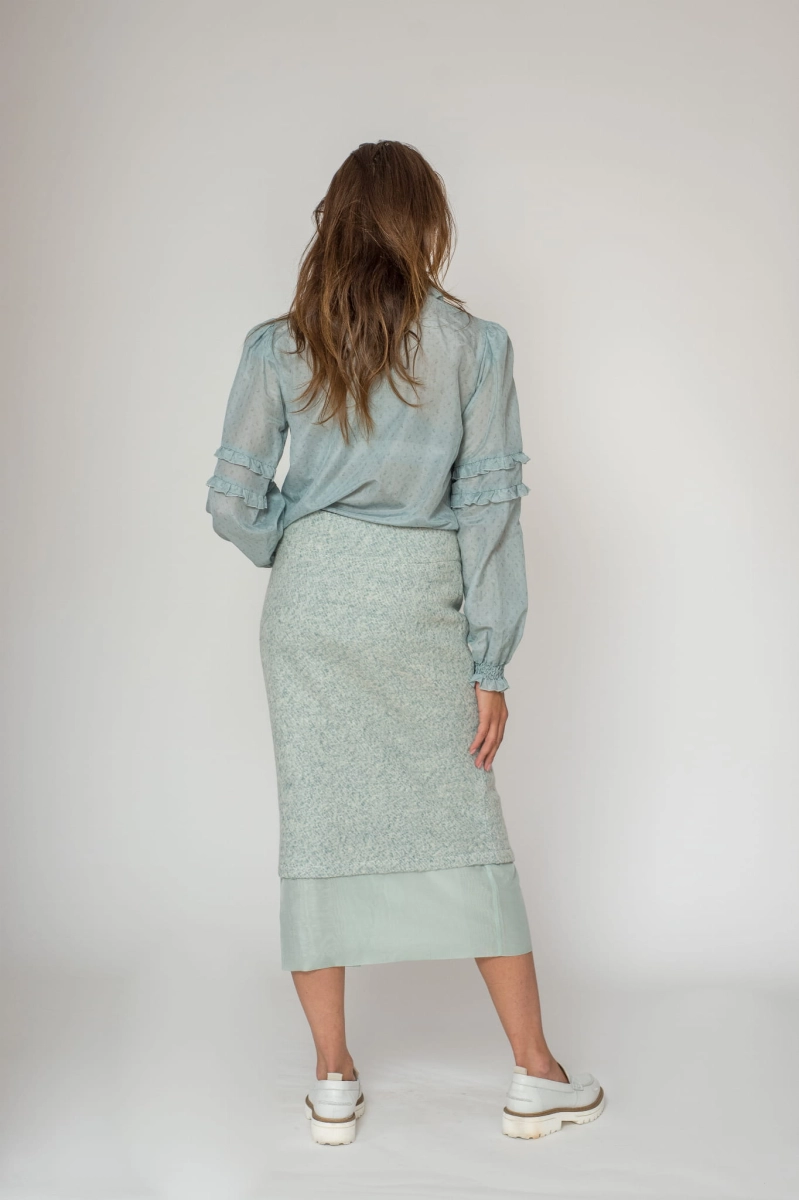 ELLE mintgrey jedwabna bluzka