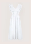 ROOFTOP WHITE MUSLIN sukienka midi z dekoltem na plecach
