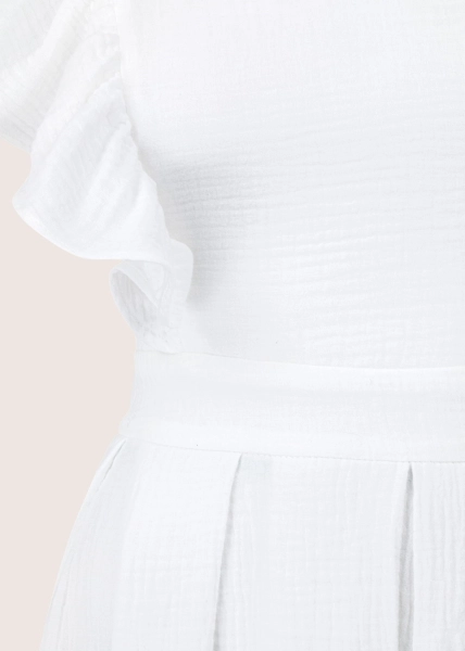 ROOFTOP WHITE MUSLIN sukienka midi z dekoltem na plecach