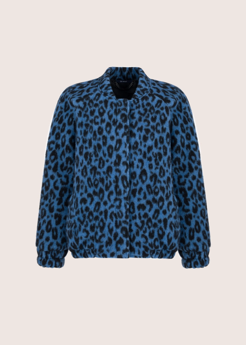 GISELE wełniana bomberka leopard print