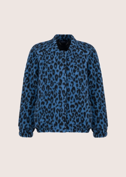 GISELE wełniana bomberka leopard print