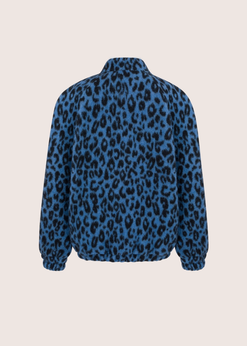 GISELE wełniana bomberka leopard print